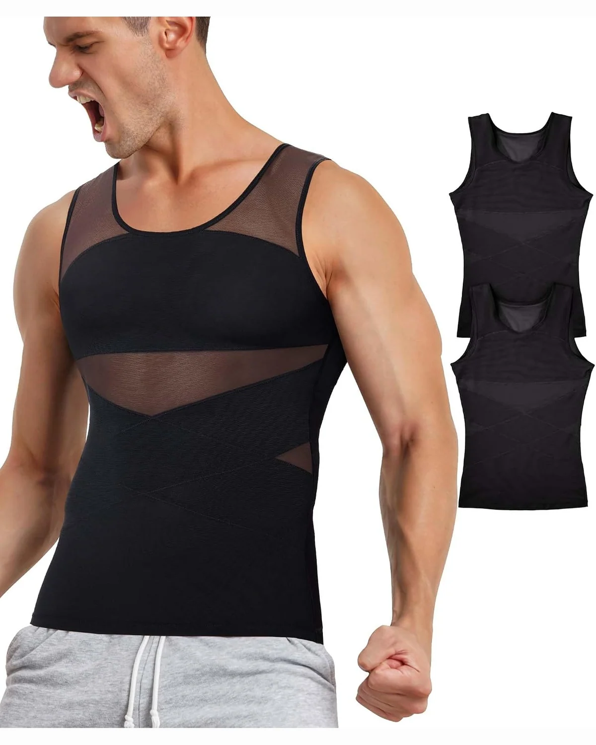 Everyday Shaping Tank, Black two-pack, 2XL