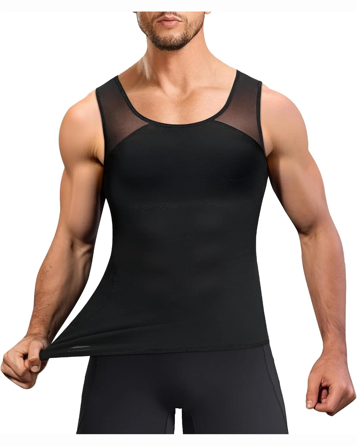 Dual-Panel Tank, Black, 2XL