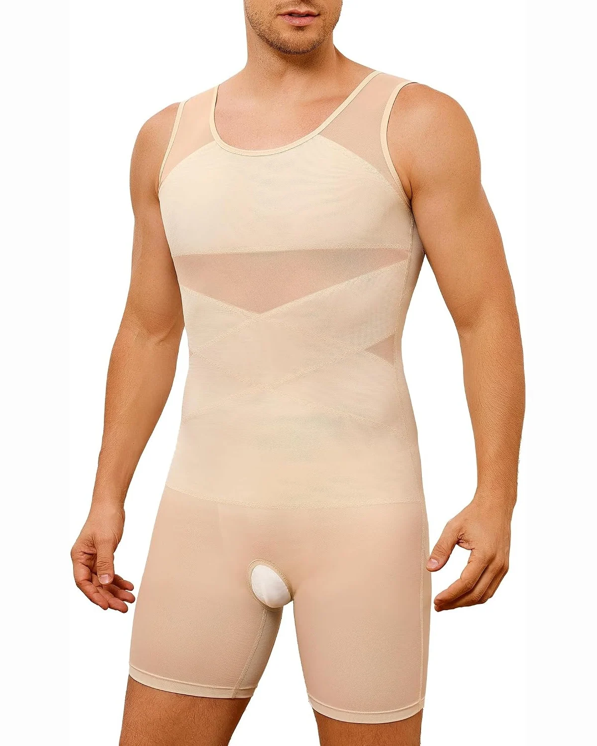 X-Panel Bodysuit, Beige, L